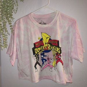 Pink Tie-dye power rangers croptop